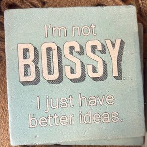 Blue Coaster with Humorous Quote